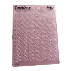 Cricut Cuttlebug Herringbone Embossing Folder 4" X 6" Clear Plastic Provo Craft